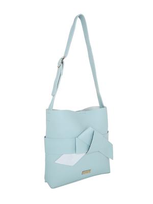 blue leatherette (pu) regular handbag - 16347332 - Standard Image - 4