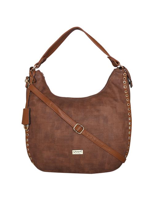 brown leatherette (pu) regular handbag - 16347334 - Standard Image - 1