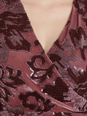 lap over neck embellished gown - 16347682 - Standard Image - 4
