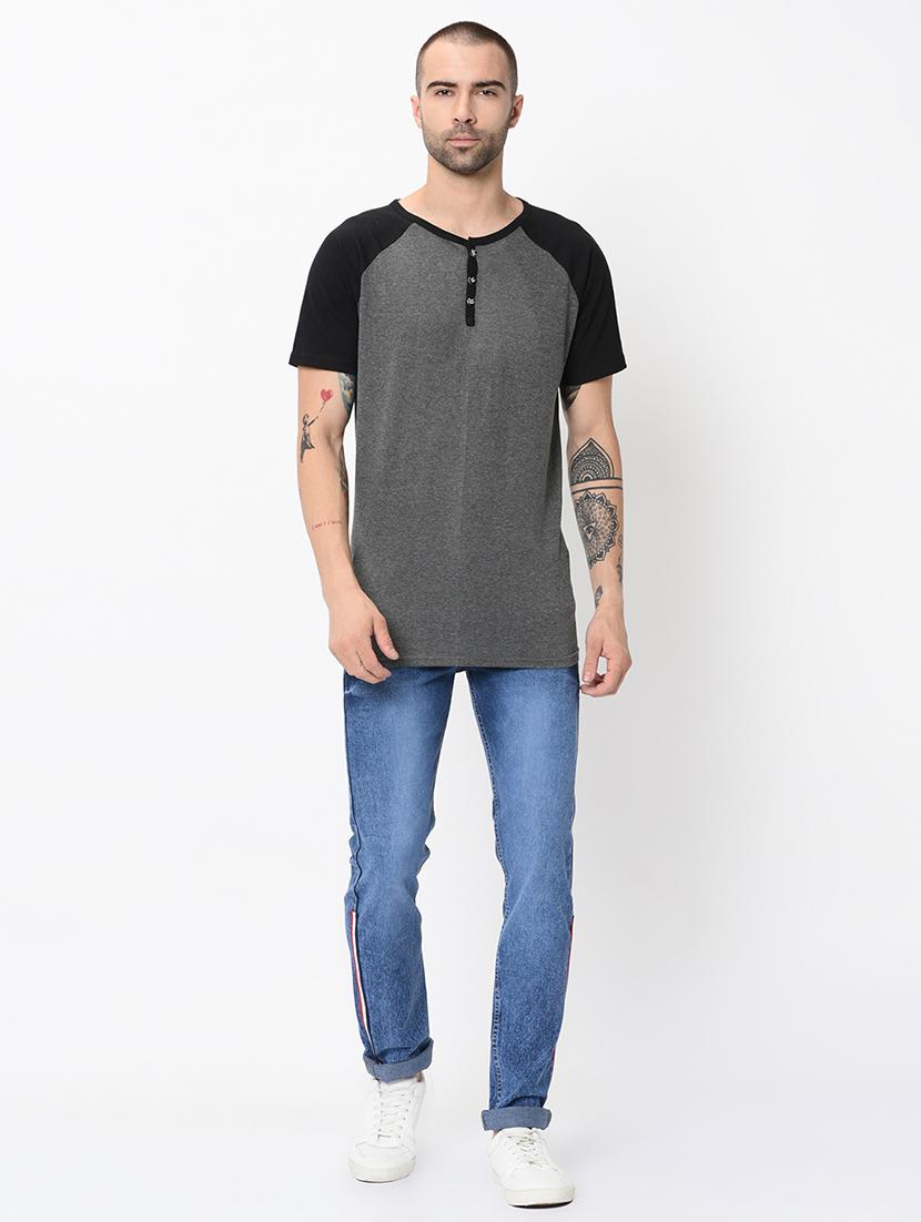 blue side tape light washed jeans - 16348158 - Zoom Image - 4