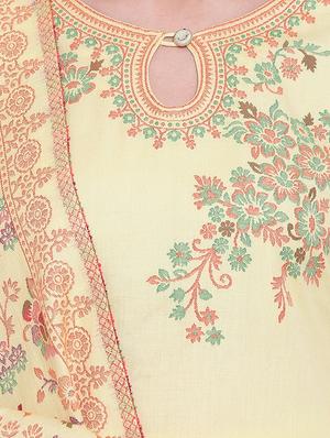 floral printed unstitched palazzo suit - 16348771 - Standard Image - 4