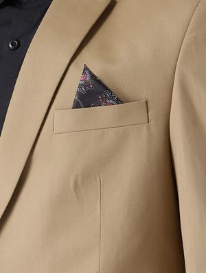 beige solid single breasted suit - 16350508 - Standard Image - 4