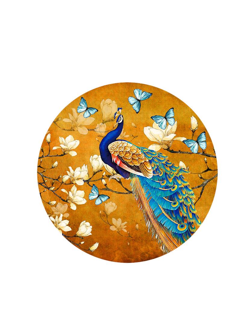 Studio Shubham wooden Floral peacock wall plates for hanging(Set of 3) - 16351125 - Zoom Image - 4