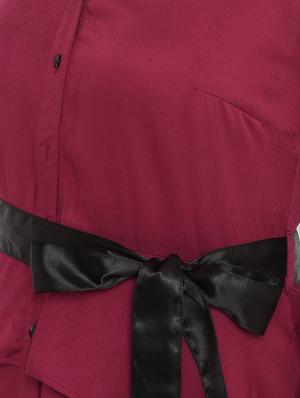 ruffle detail tie front a-line dress - 16353685 - Standard Image - 4