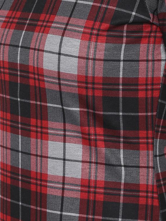 round neck checkered sheath dress - 16353691 - Zoom Image - 4