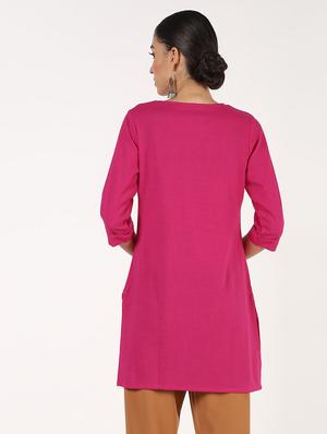 embroidered straight kurti - 16355758 - Standard Image - 4