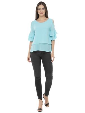 cold shoulder layered top - 16356266 - Standard Image - 4