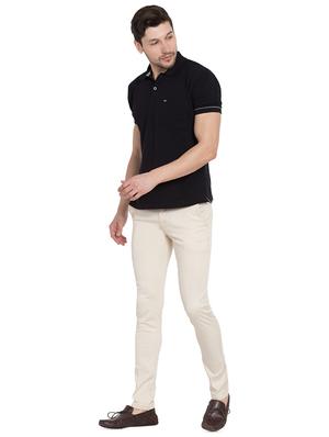 beige solid chinos - 16356595 - Standard Image - 4