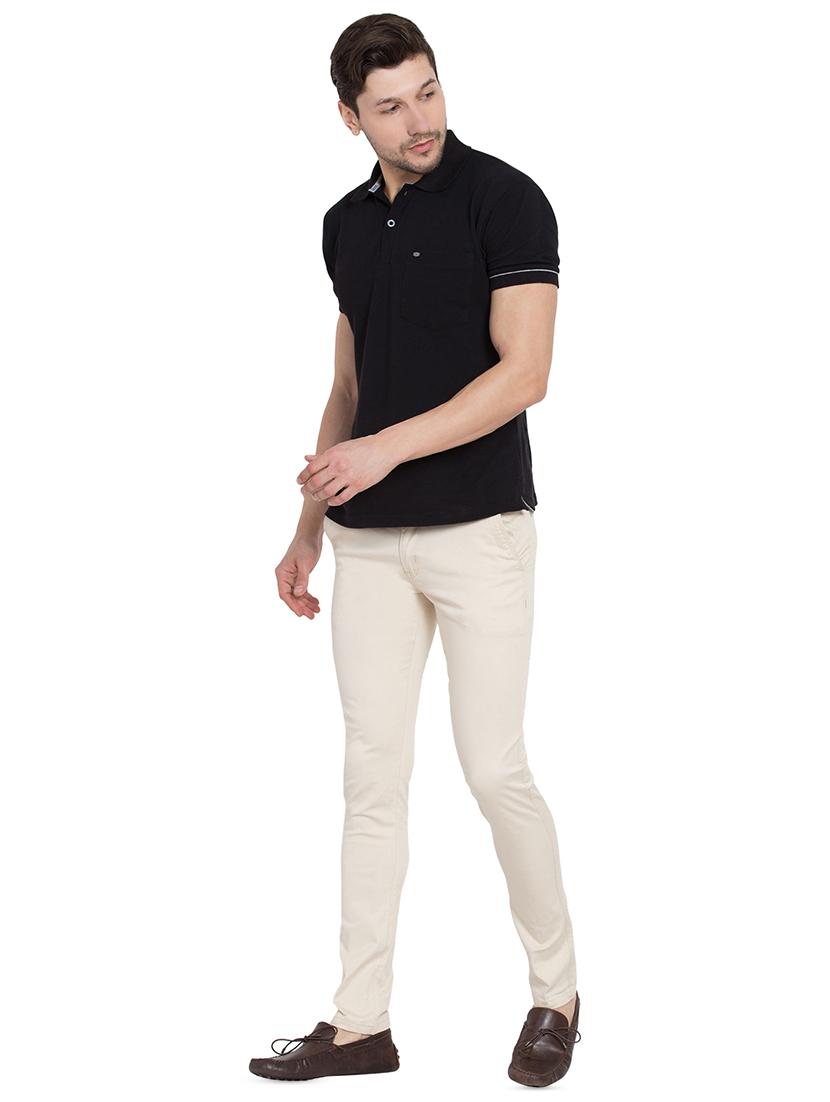 beige solid chinos - 16356595 - Zoom Image - 4