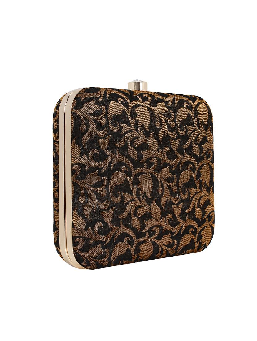 black cotton polyester blend box clutch - 16357200 - Zoom Image - 4