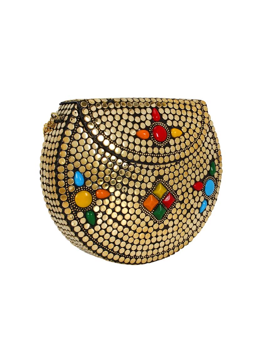 gold metal box clutch - 16357211 - Zoom Image - 4