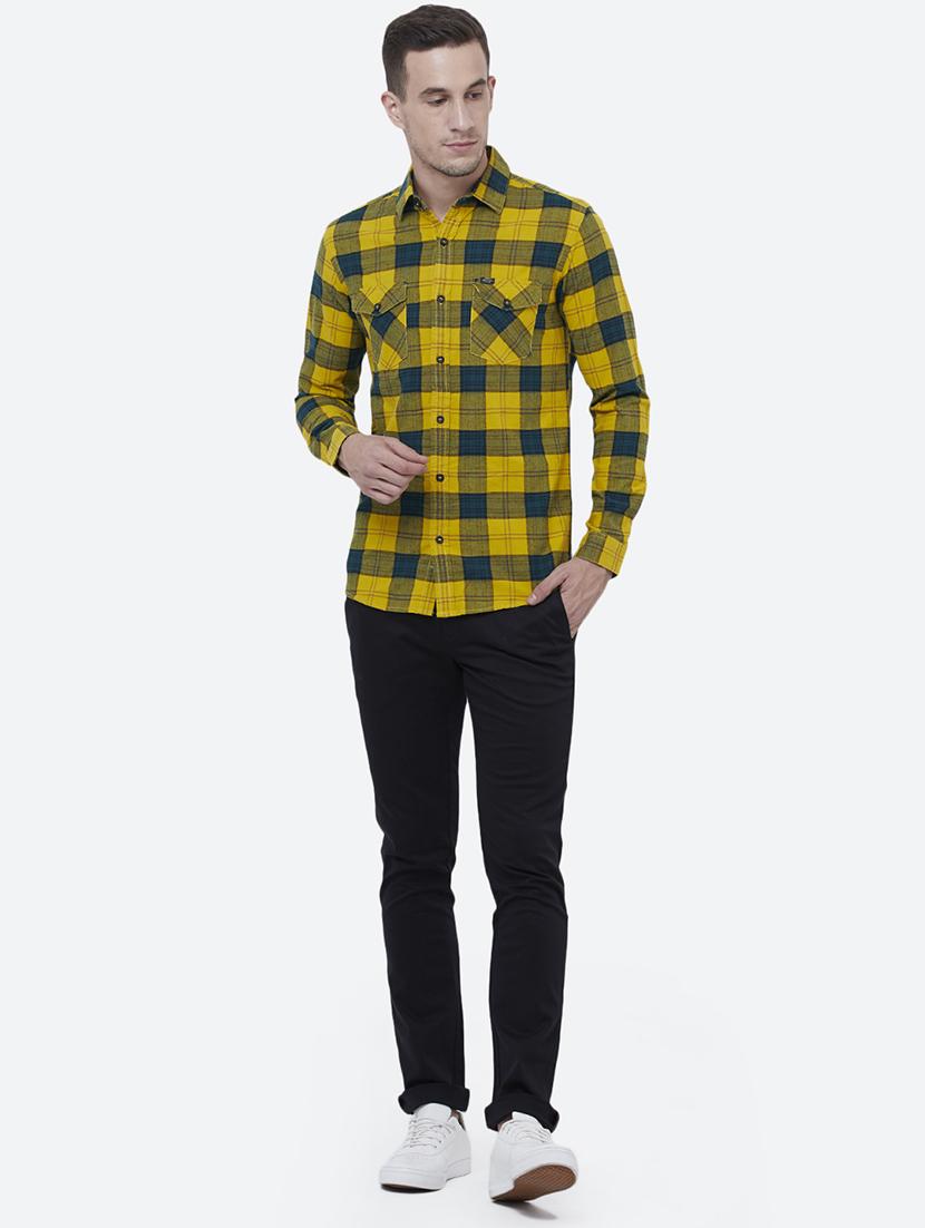 yellow cotton casual shirt - 16357945 - Zoom Image - 4