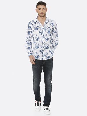 white floral print casual shirt - 16358140 - Standard Image - 4