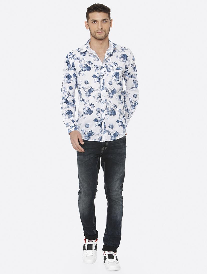 white floral print casual shirt - 16358140 - Zoom Image - 4