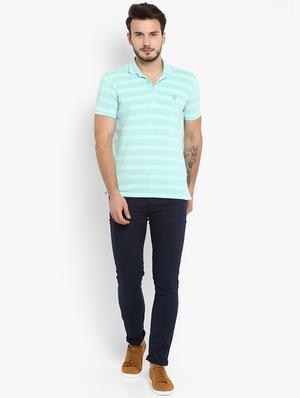 blue striped polo t-shirt - 16358213 - Standard Image - 4