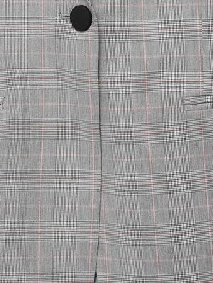 single button checkered blazer - 16358425 - Standard Image - 4