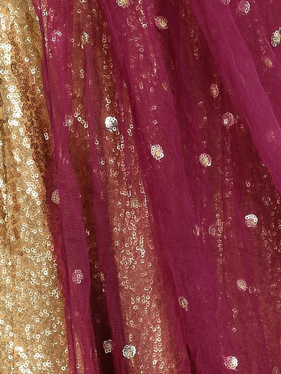 gold wine lehenga - 16358795 - Zoom Image - 4
