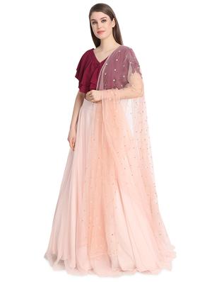 wine a-line lehenga - 16358818 - Standard Image - 4