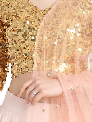 sequins a-line lehenga - 16358820 - Standard Image - 4