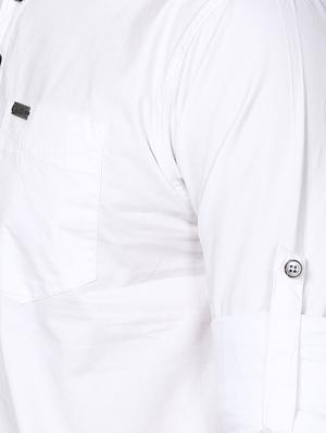 white solid short kurta - 16358852 - Standard Image - 4