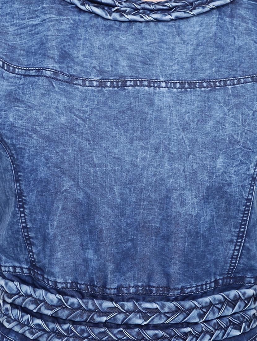 braid detail denim dress - 16358952 - Zoom Image - 4