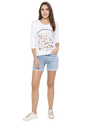 quirky print round neck tee - 16360376 - Standard Image - 4