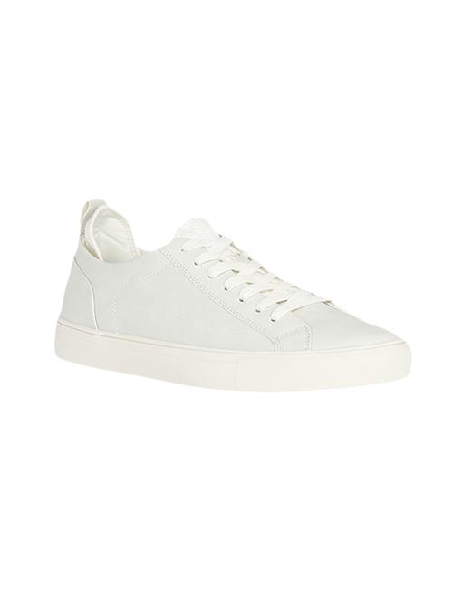 white leatherette lace up sneakers - 16360934 - Very Small Image - 1