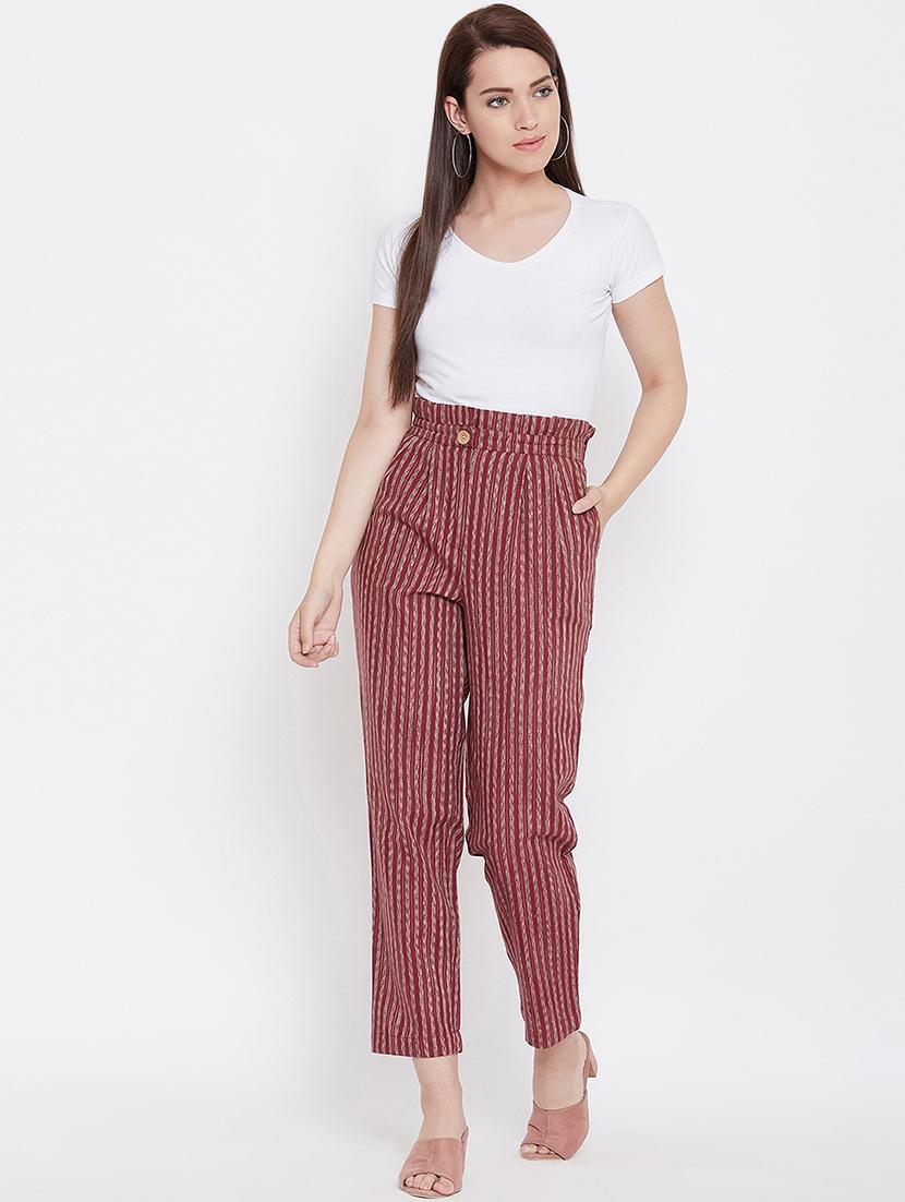 frill waist high rise trousers - 16361658 - Zoom Image - 4
