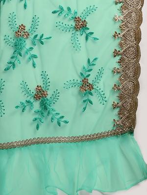 embroidered ruffled saree with blouse - 16363709 - Standard Image - 4
