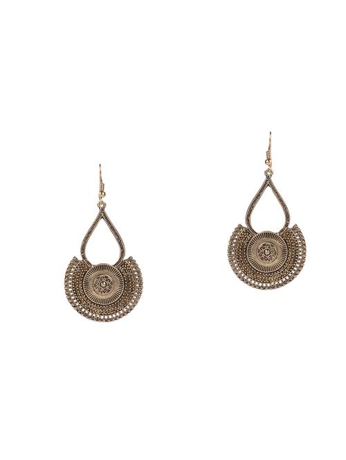 gold metal chandballi earring - 16363823 - Standard Image - 1