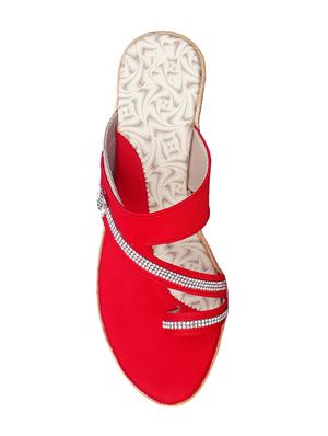 red one toe wedges - 16367471 - Standard Image - 4