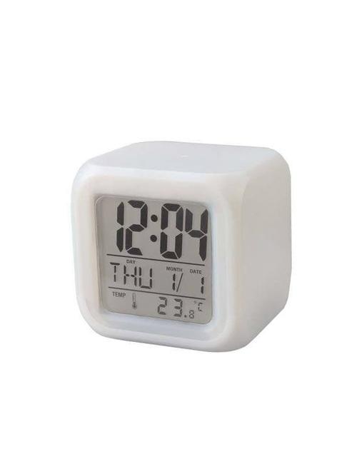 Color Changing Digital Clock & Thermometer (7 LED Colors in 1) Night Glowing Cube - 16367650 - Standard Image - 1
