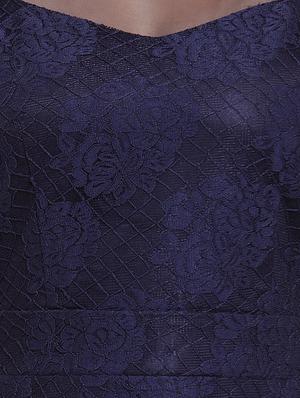 floral laced mermaid hem gown - 16368051 - Standard Image - 4