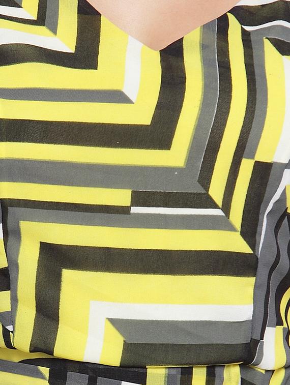tie knot front striped high low dress - 16368061 - Zoom Image - 4