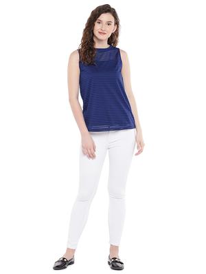sheer detail round neck top - 16368291 - Standard Image - 4