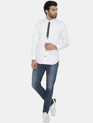 white solid casual shirt - 16368651 - Standard Image - 4