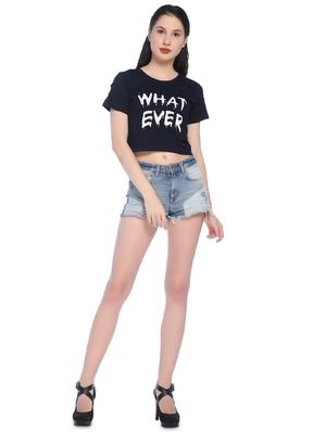 ladder ripped quirky text crop tee - 16368778 - Standard Image - 4
