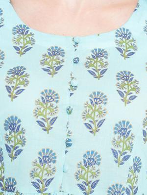 block printed kurta skirt set - 16369237 - Standard Image - 4