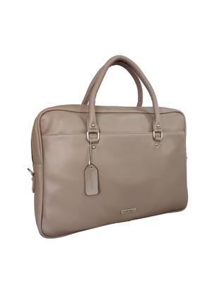 brown leatherette (pu) laptop laptop bag - 16370303 - Standard Image - 4