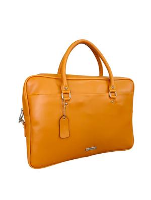 orange leatherette (pu) laptop bag - 16370307 - Standard Image - 4