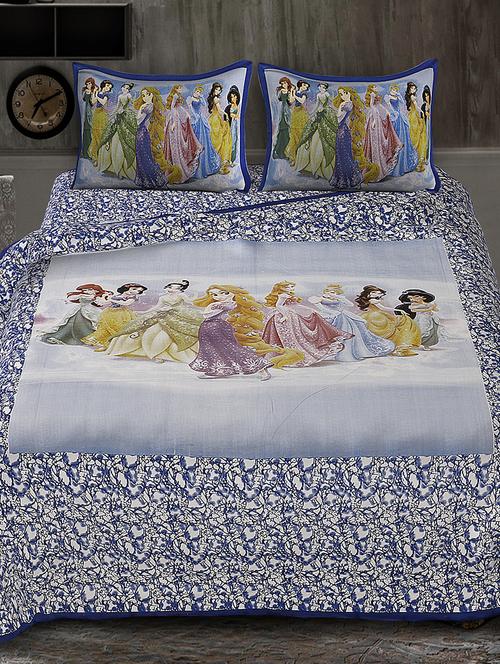 cotton king size bed sheet with 2 pillow covers - 16370587 - Standard Image - 1