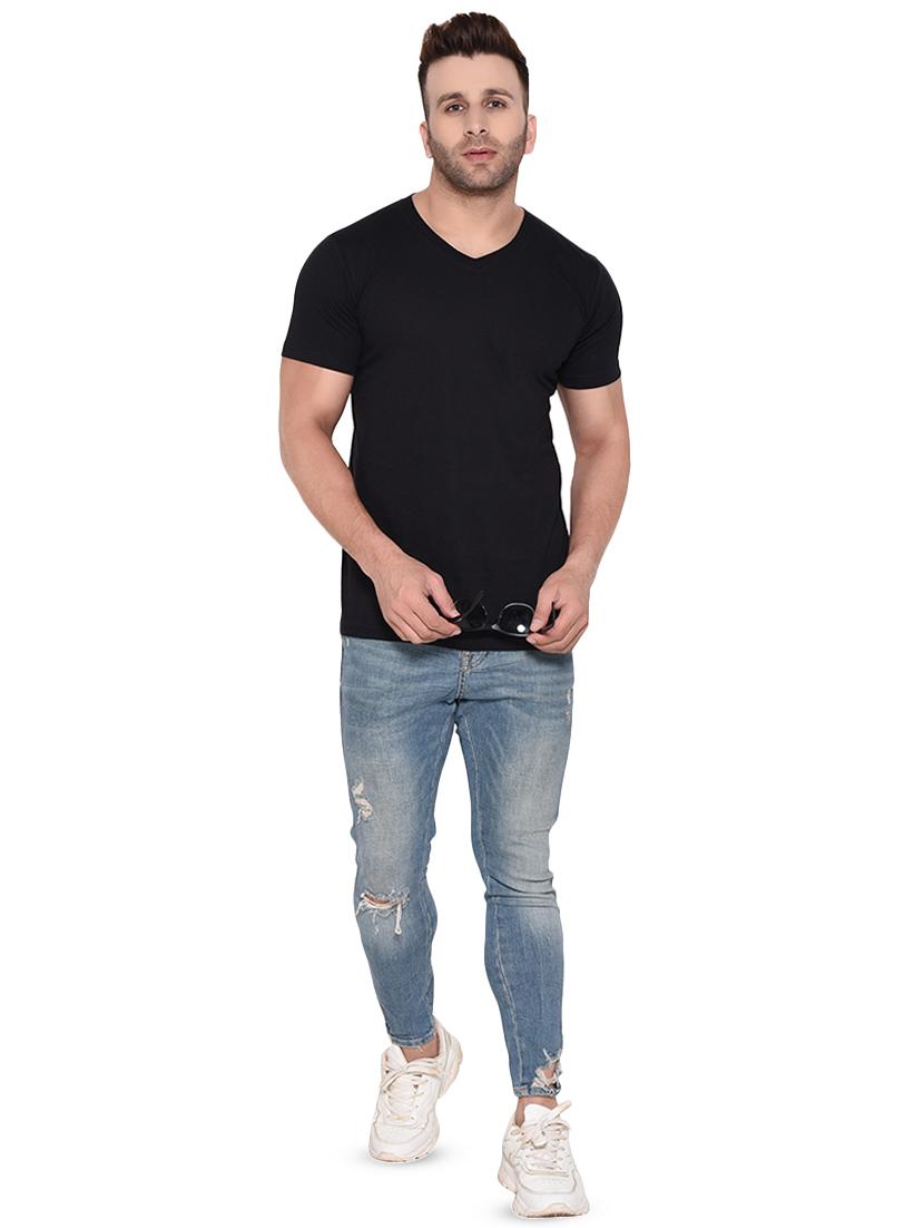 black solid t-shirt - 16371701 - Zoom Image - 4