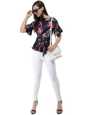 tie front floral top - 16371790 - Standard Image - 4