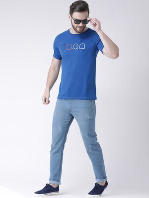 blue chest print t-shirt - 16371952 - Standard Image - 4