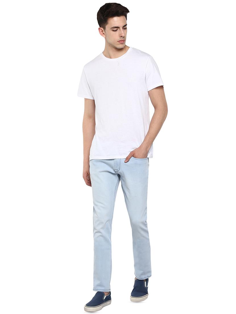 light blue plain denim jeans - 16373154 - Zoom Image - 4