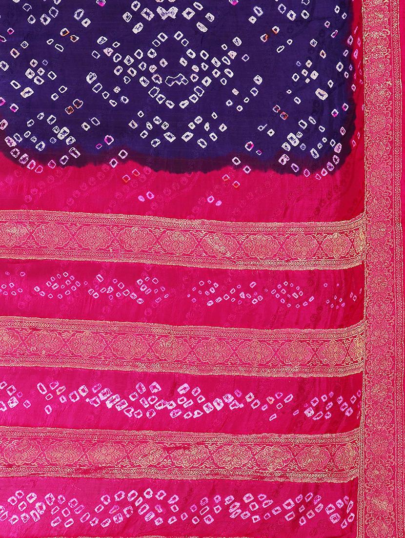 bandhani bhagalpuri saree with blouse - 16373436 - Zoom Image - 4