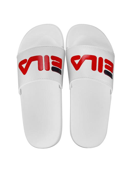 white leatherette slip on flip flops - 16373711 - Standard Image - 1