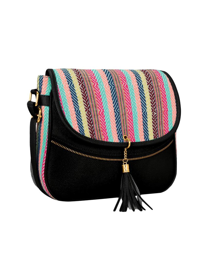 black leatherette (pu) regular sling bag - 16374532 - Zoom Image - 4