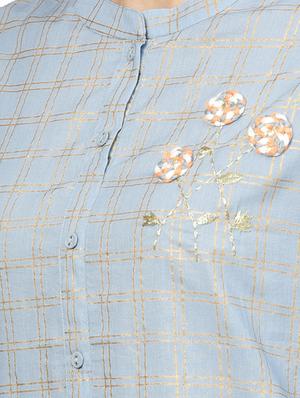 checkered kurta with palazzo set - 16377371 - Standard Image - 4