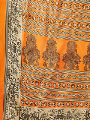 conversational printed saree with blouse - 16377901 - Standard Image - 4